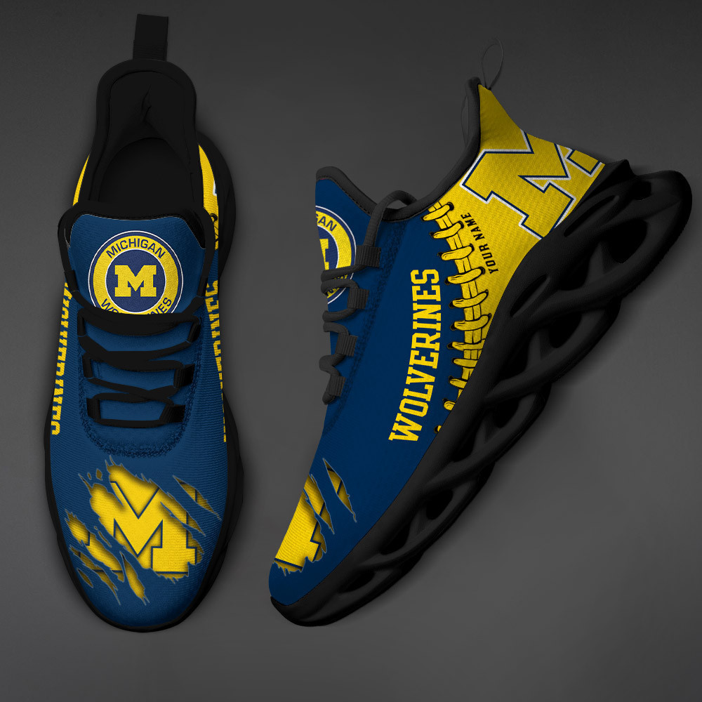 NCAAF Michigan Wolverines (Your Name) Max Soul Shoes PB1CPZH