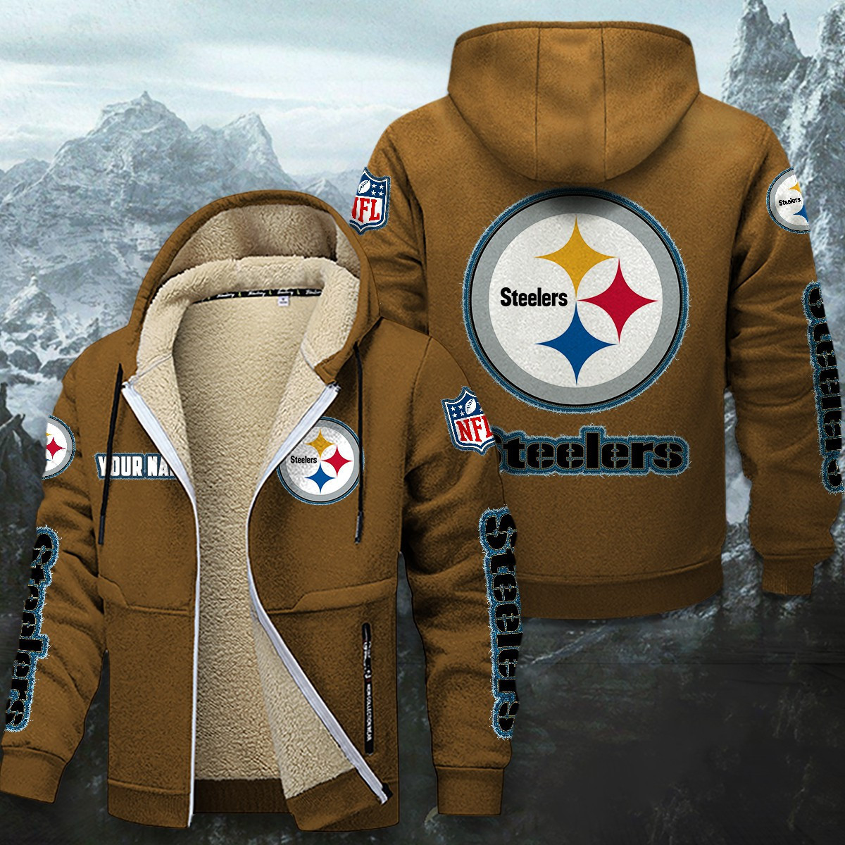 Pittsburgh Steelers Sherpa-Lined Zip Hoodie WINHZVC12027