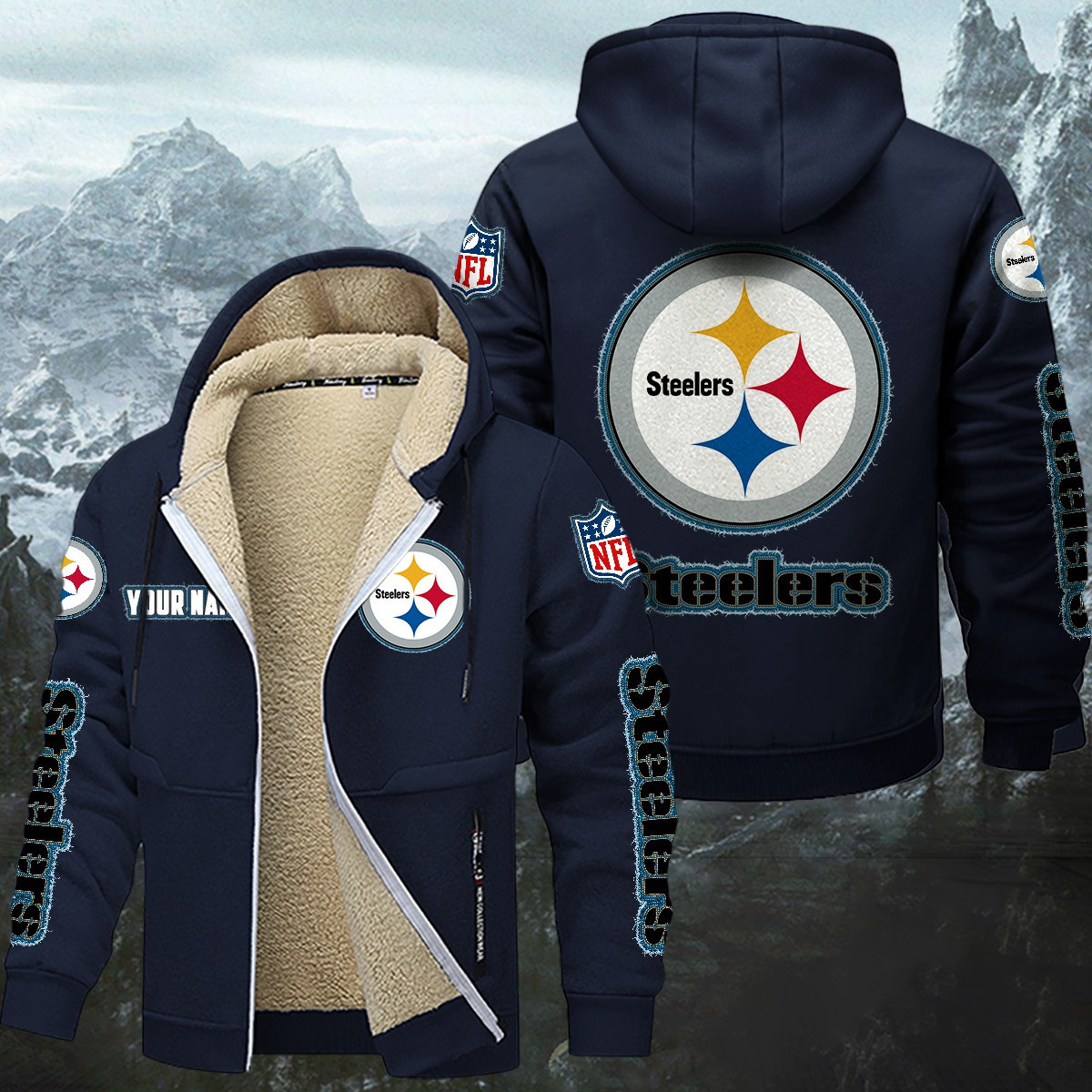 Pittsburgh Steelers Sherpa-Lined Zip Hoodie PBXVWQ4