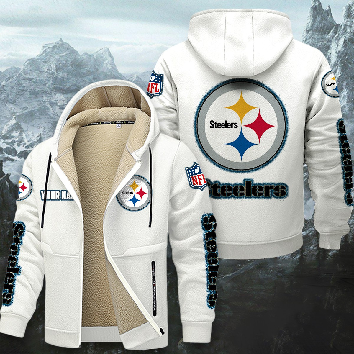 Pittsburgh Steelers Sherpa-Lined Zip Hoodie PBXVWQ4