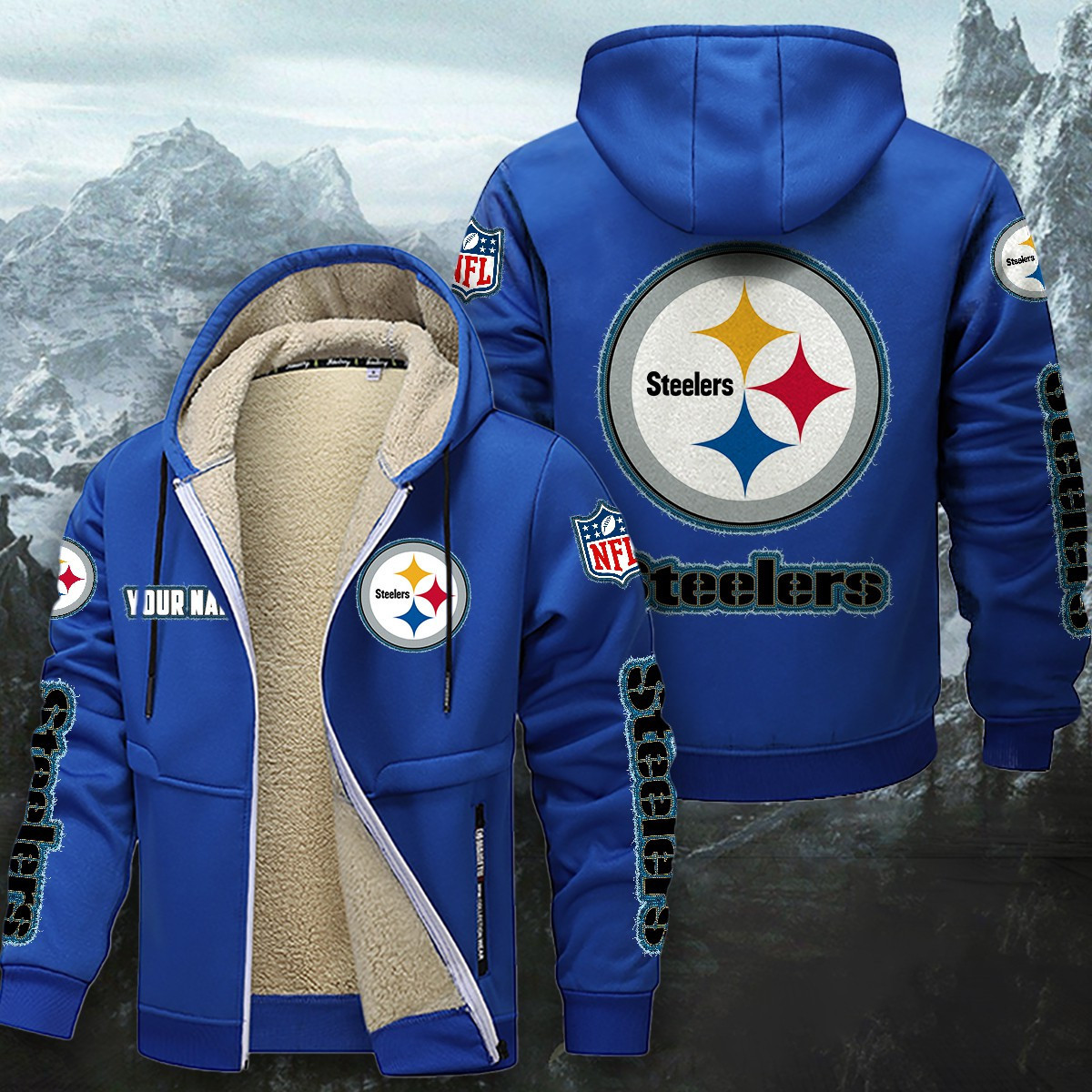 Pittsburgh Steelers Sherpa-Lined Zip Hoodie PBXVWQ4