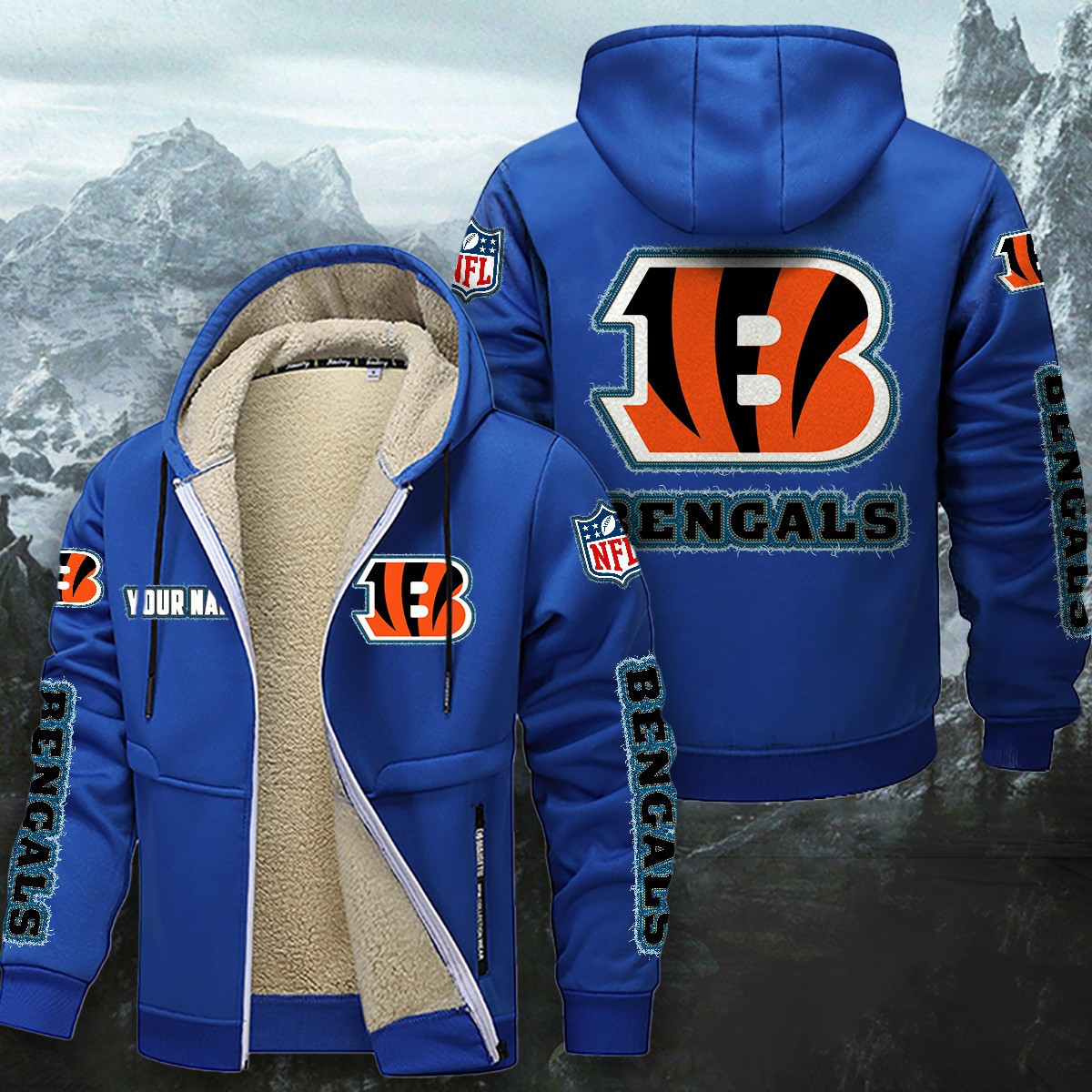 Cincinnati Bengals Sherpa-Lined Zip Hoodie PBZ1MNR