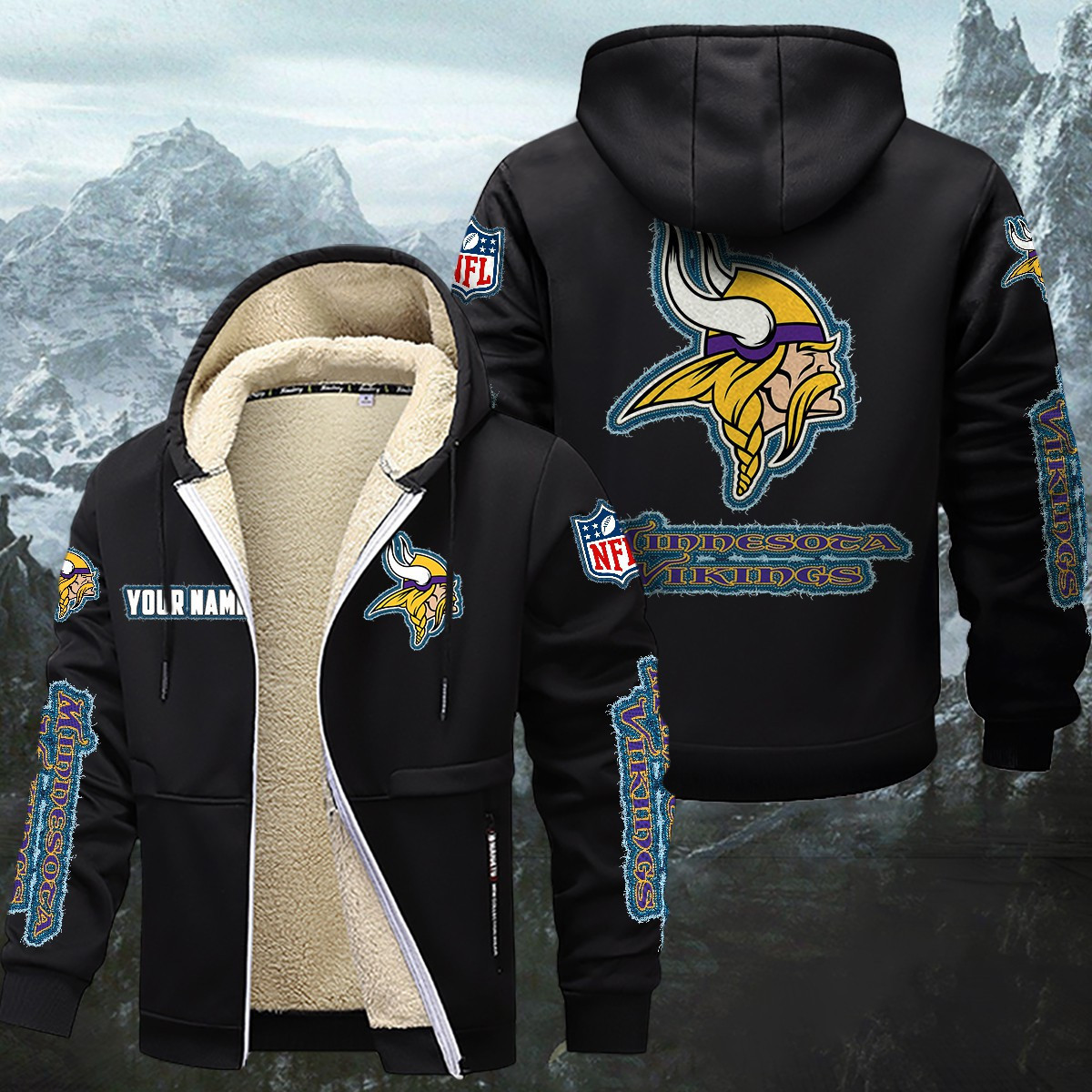 Minnesota Vikings Sherpa-Lined Zip Hoodie WINHZVC12021