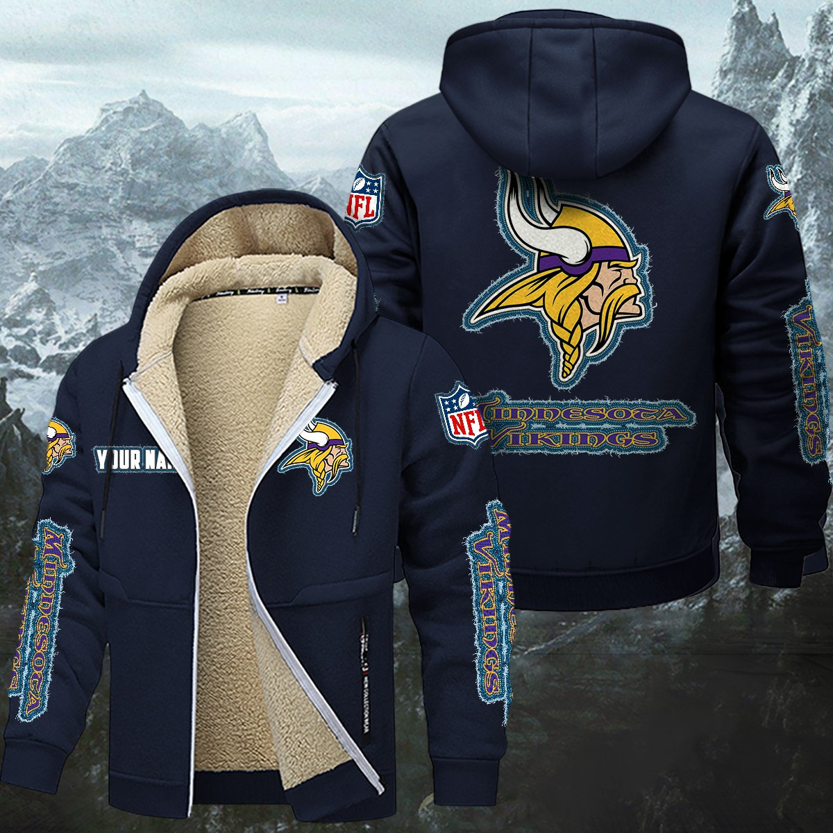 Minnesota Vikings Sherpa-Lined Zip Hoodie PBVIDW7