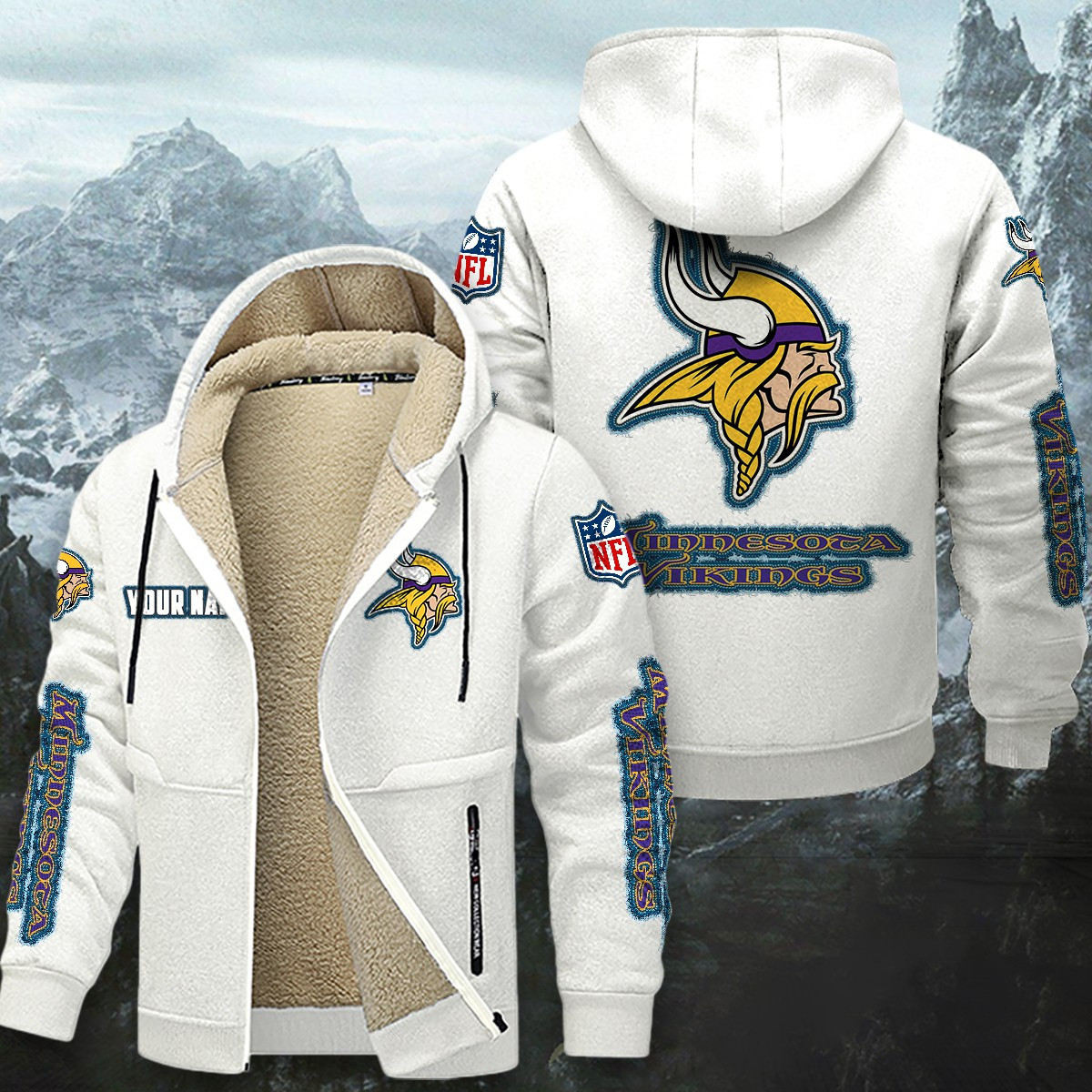 Minnesota Vikings Sherpa-Lined Zip Hoodie PBVIDW7