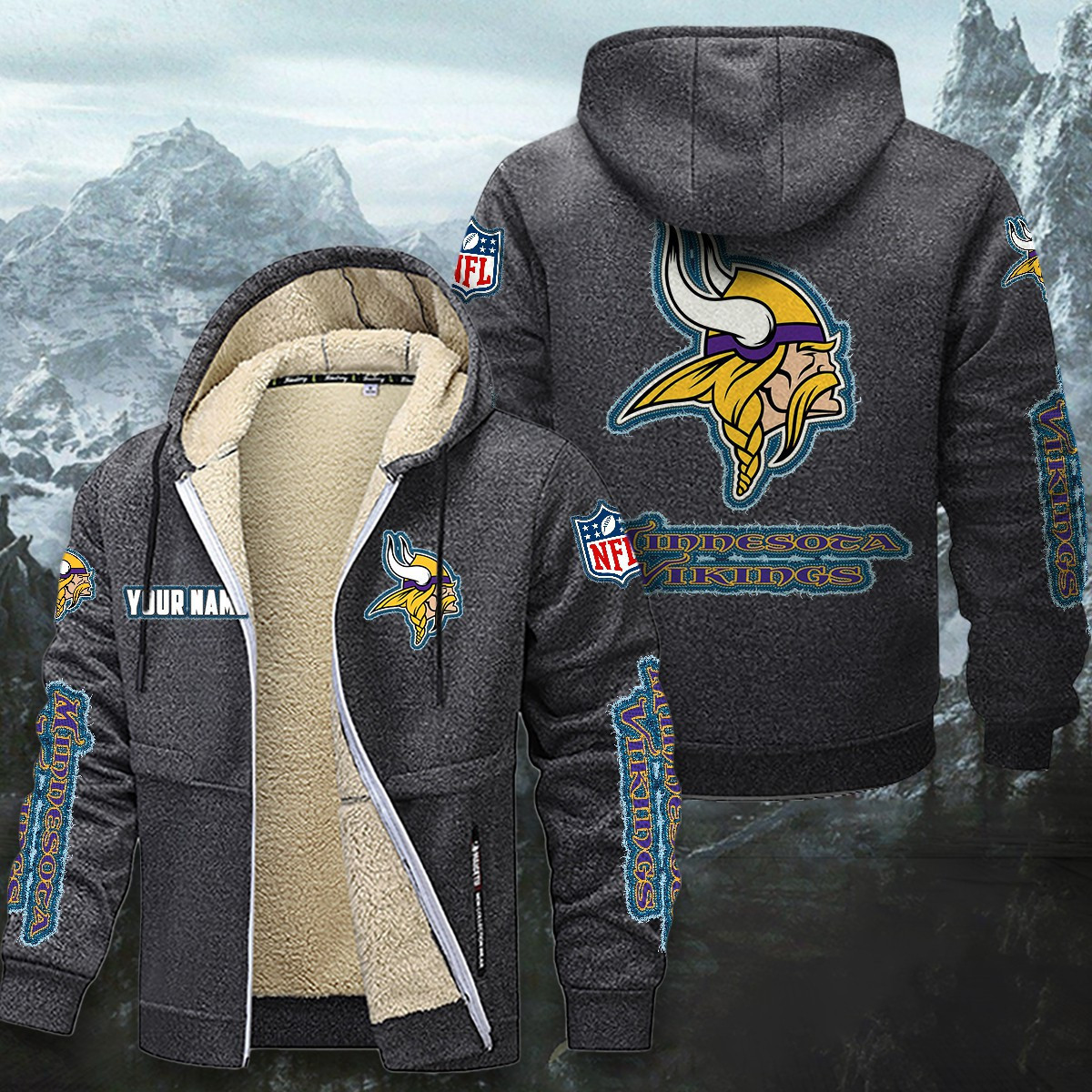 Minnesota Vikings Sherpa-Lined Zip Hoodie PBVIDW7