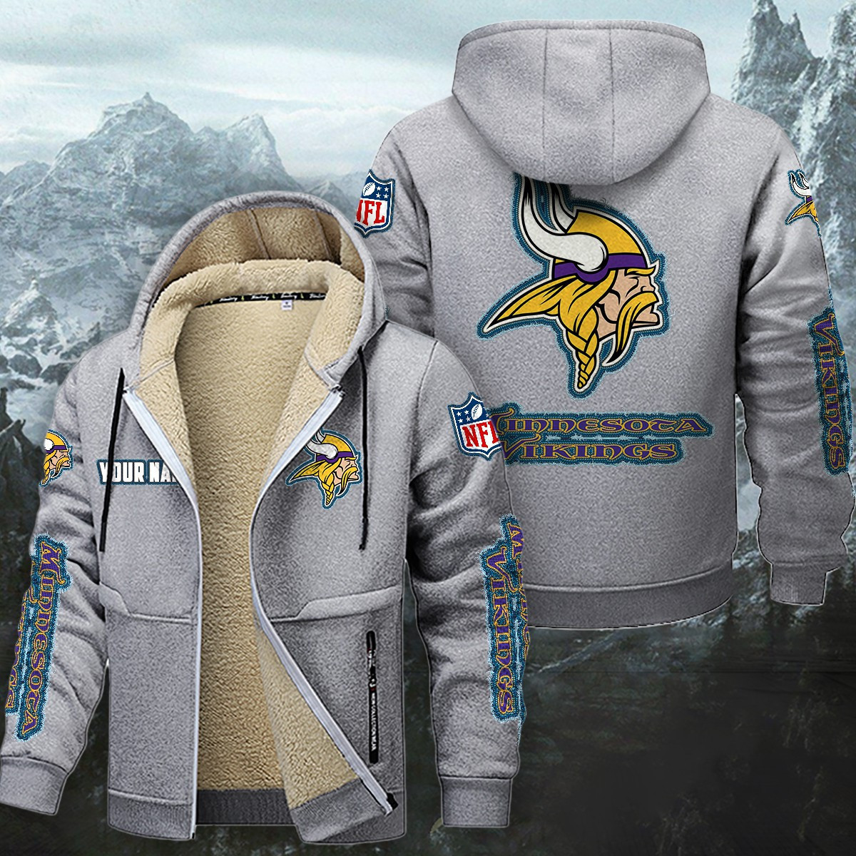 Minnesota Vikings Sherpa-Lined Zip Hoodie PBVIDW7