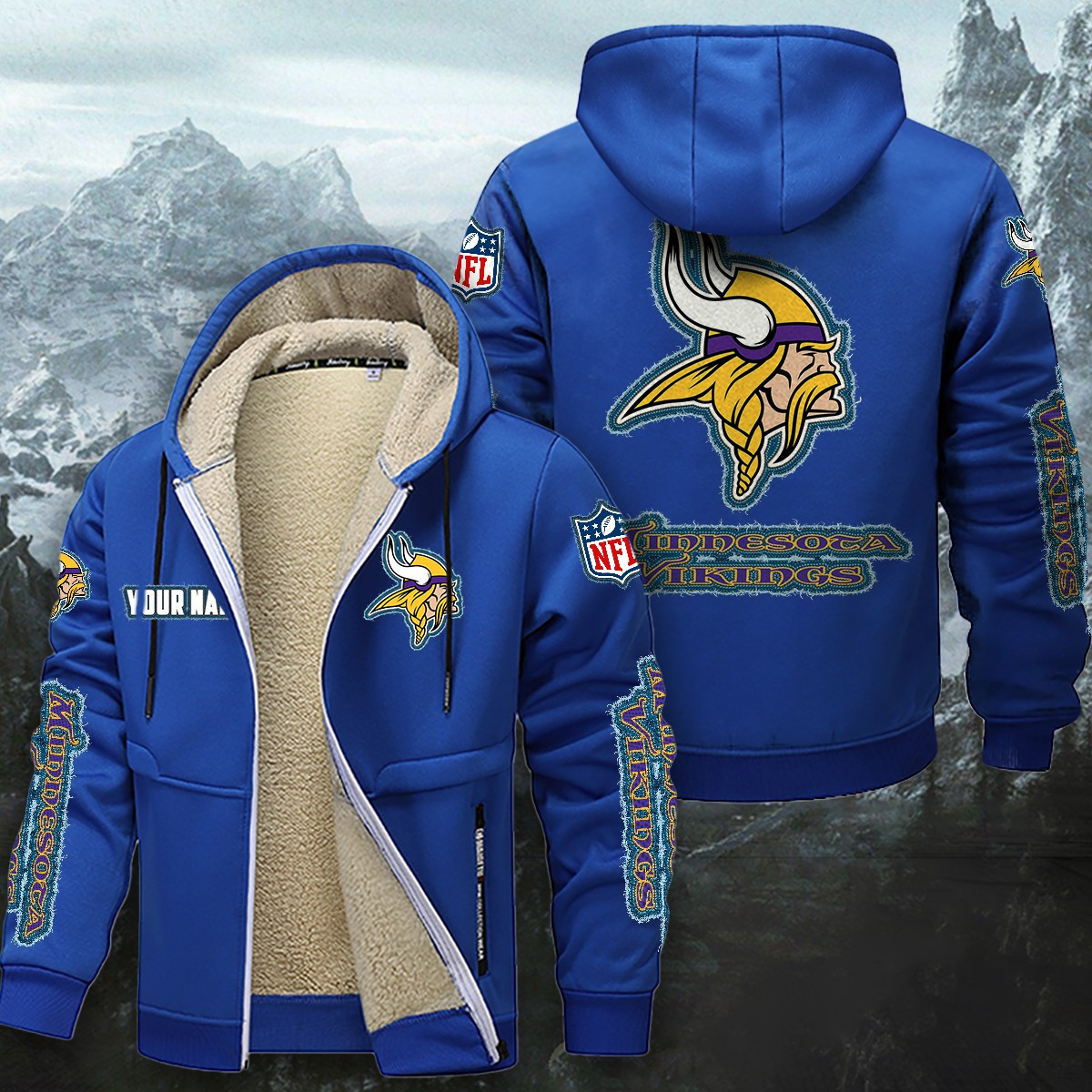 Minnesota Vikings Sherpa-Lined Zip Hoodie PBVIDW7