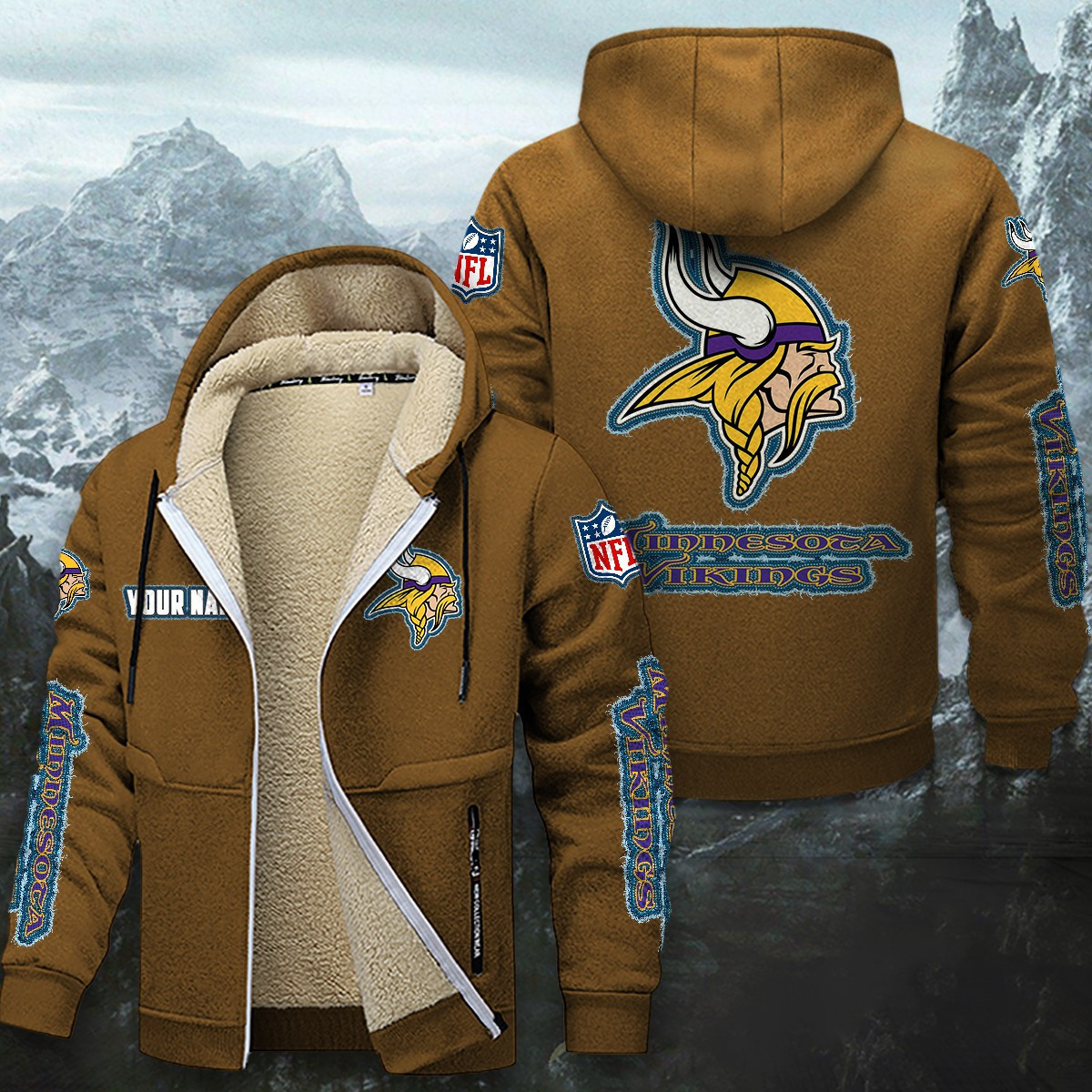 Minnesota Vikings Sherpa-Lined Zip Hoodie PBVIDW7