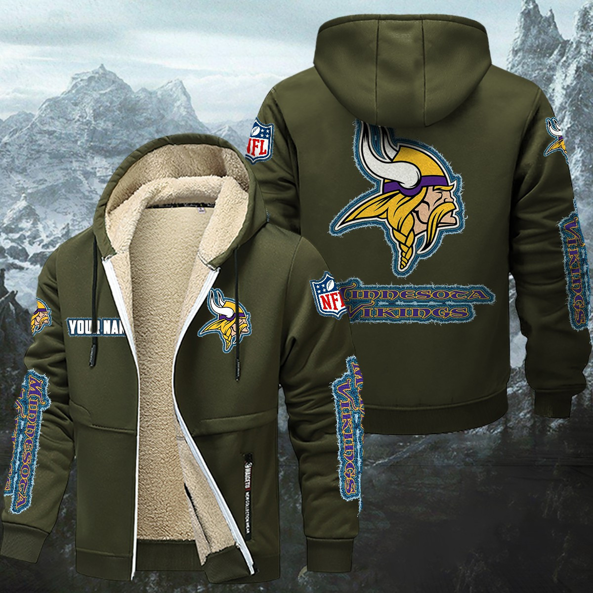 Minnesota Vikings Sherpa-Lined Zip Hoodie PBVIDW7
