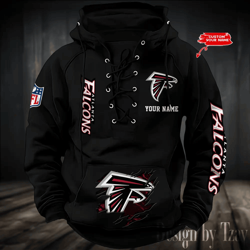 SPTS9HLUH098-Atlanta Falcons Men's Hooded Lace-up Hoodie
