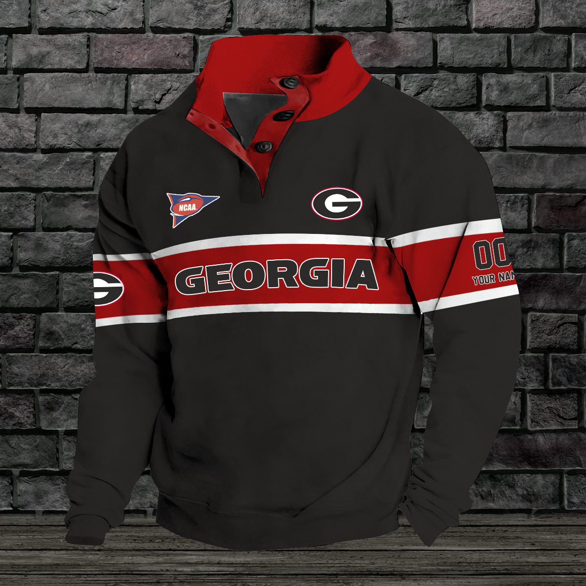 Georgia bulldogs Double Breasted Stand Collar Hoodies OHIO4A