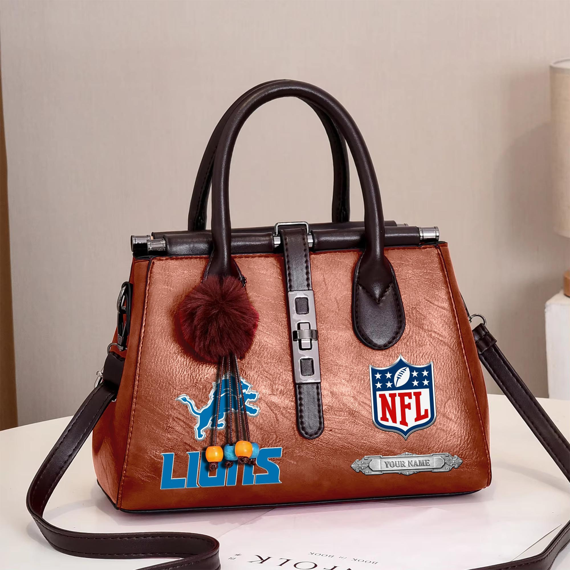 Detroit Lions Deluxe Handbag For Women Custom Your Name 2025 Versions VITZHB134