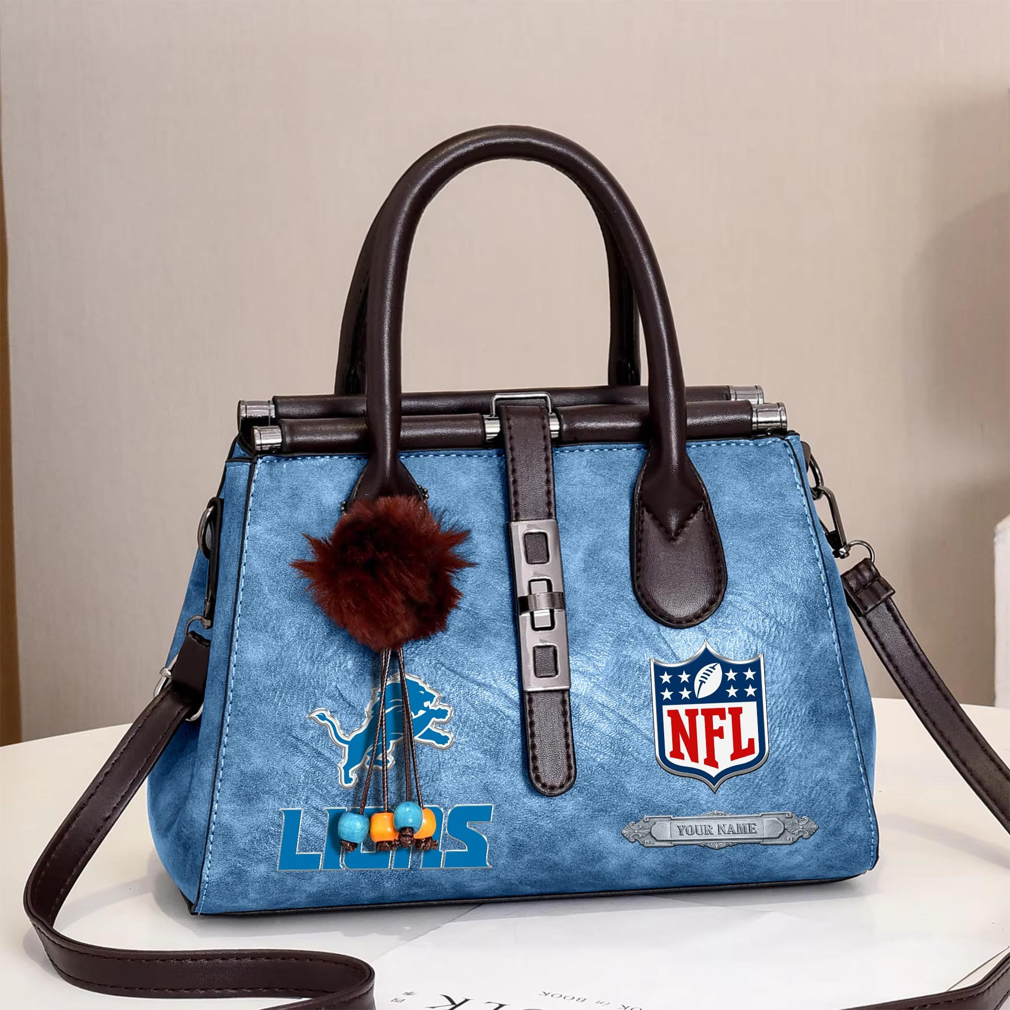 Detroit Lions Deluxe Handbag For Women Custom Your Name 2025 Versions PBOM8TG