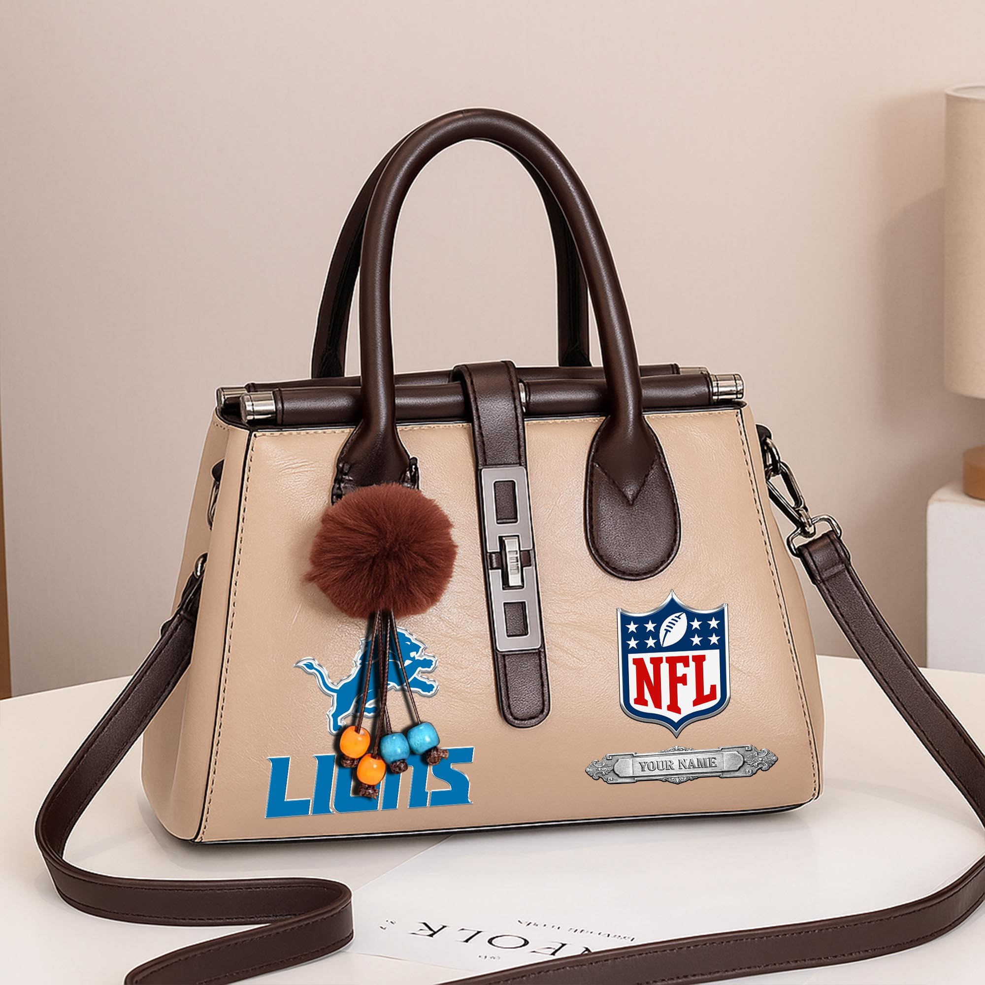 Detroit Lions Deluxe Handbag For Women Custom Your Name 2025 Versions PBOM8TG