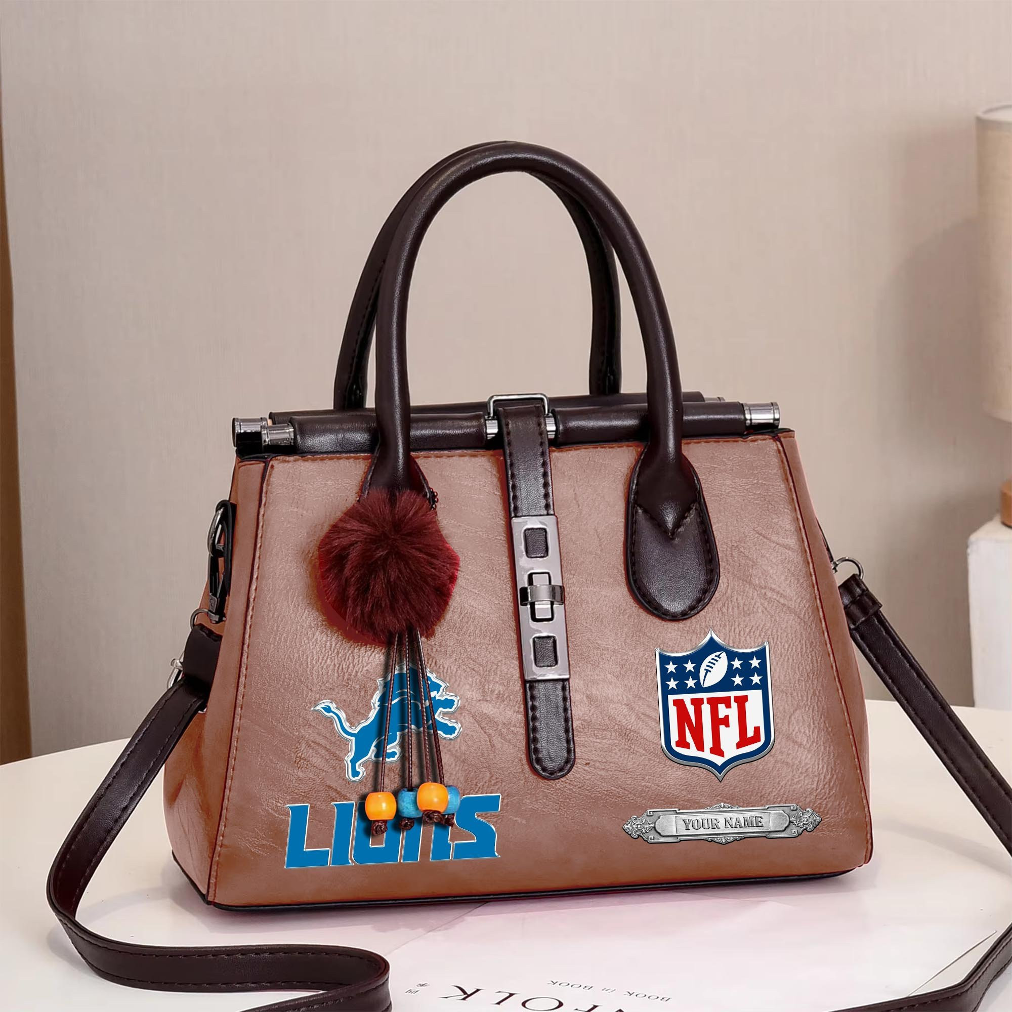 Detroit Lions Deluxe Handbag For Women Custom Your Name 2025 Versions PBOM8TG
