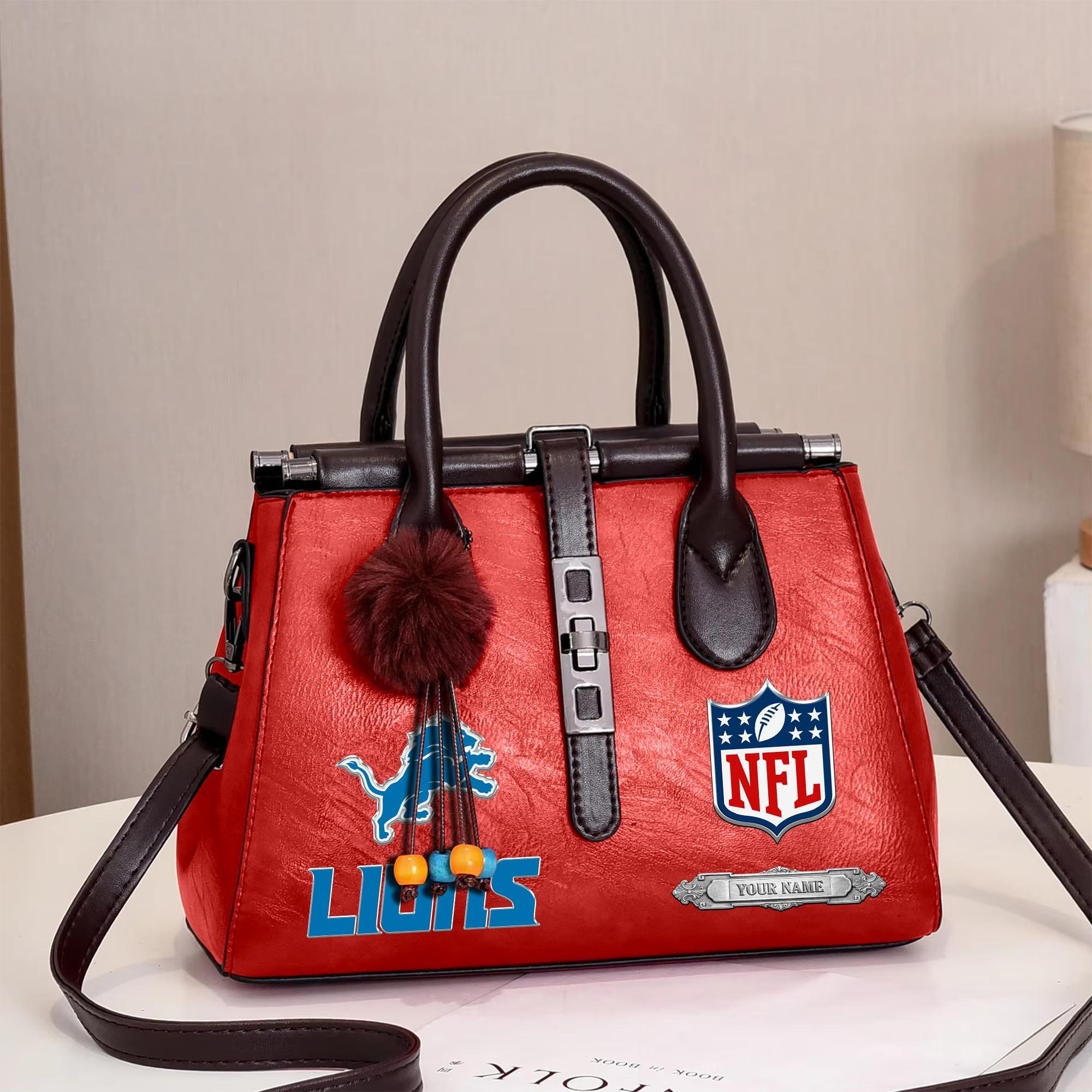Detroit Lions Deluxe Handbag For Women Custom Your Name 2025 Versions PBOM8TG