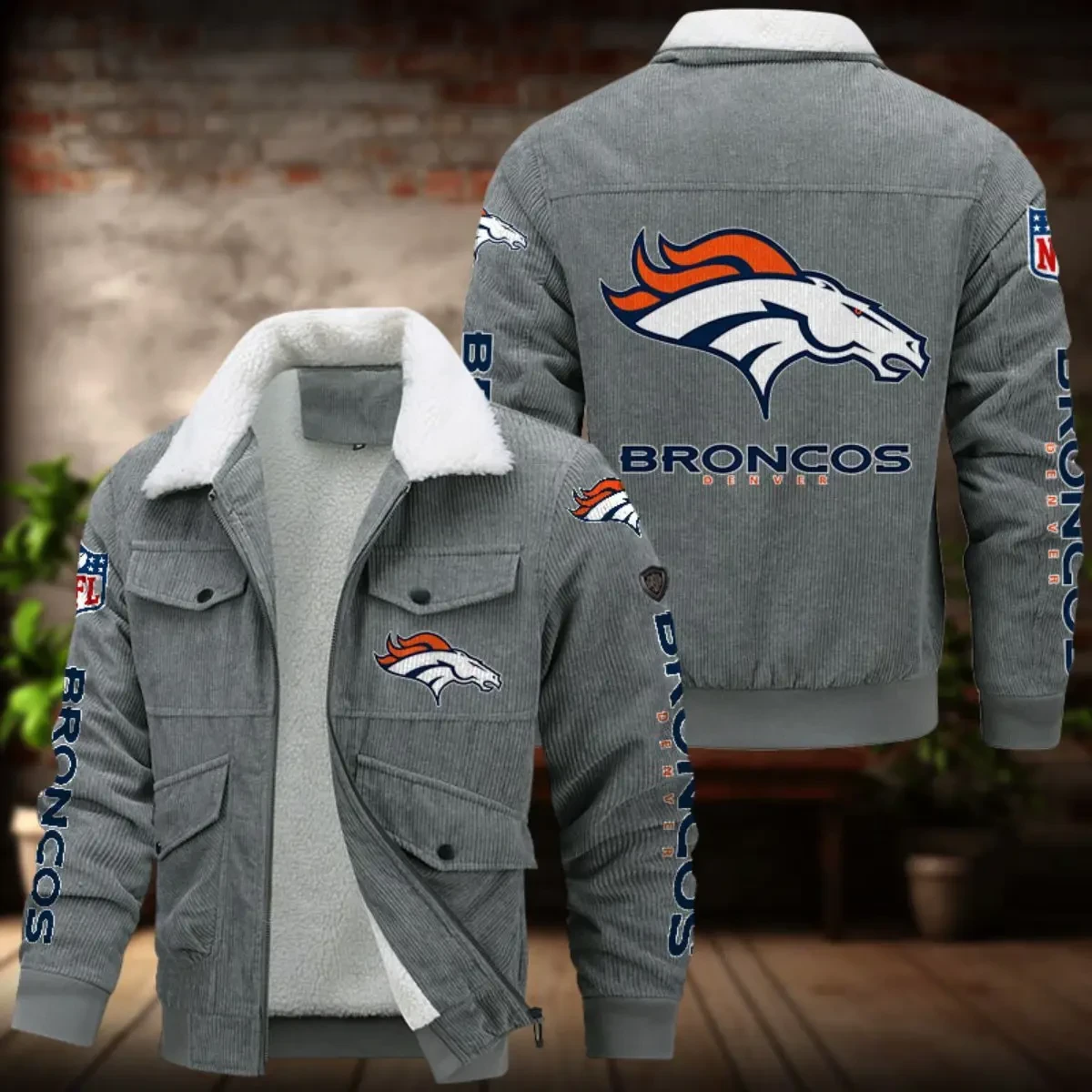 Denver Broncos Men's Thickened Corduroy Jacket ( SIZE M - 8 XL ) PB532AN