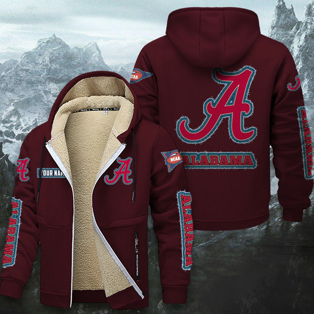 Alabama Crimson Tide Sherpa-Lined Zip Hoodie WINHZVC12101