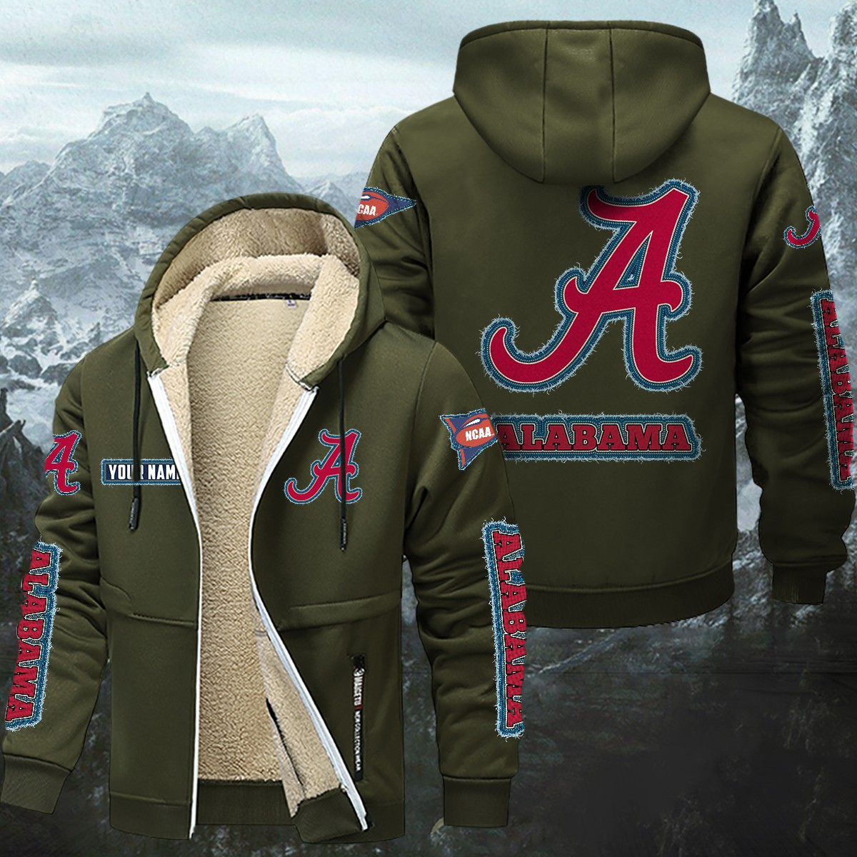 Alabama Crimson Tide Sherpa-Lined Zip Hoodie PBYX4KA