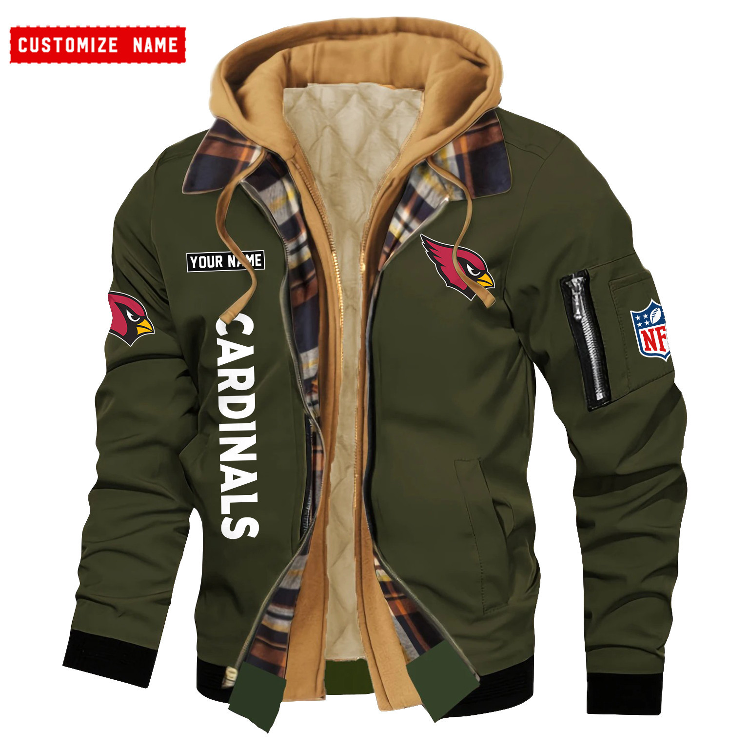 Arizona Cardinals Jacket Casual Fake Two Piece Design PBK93KY