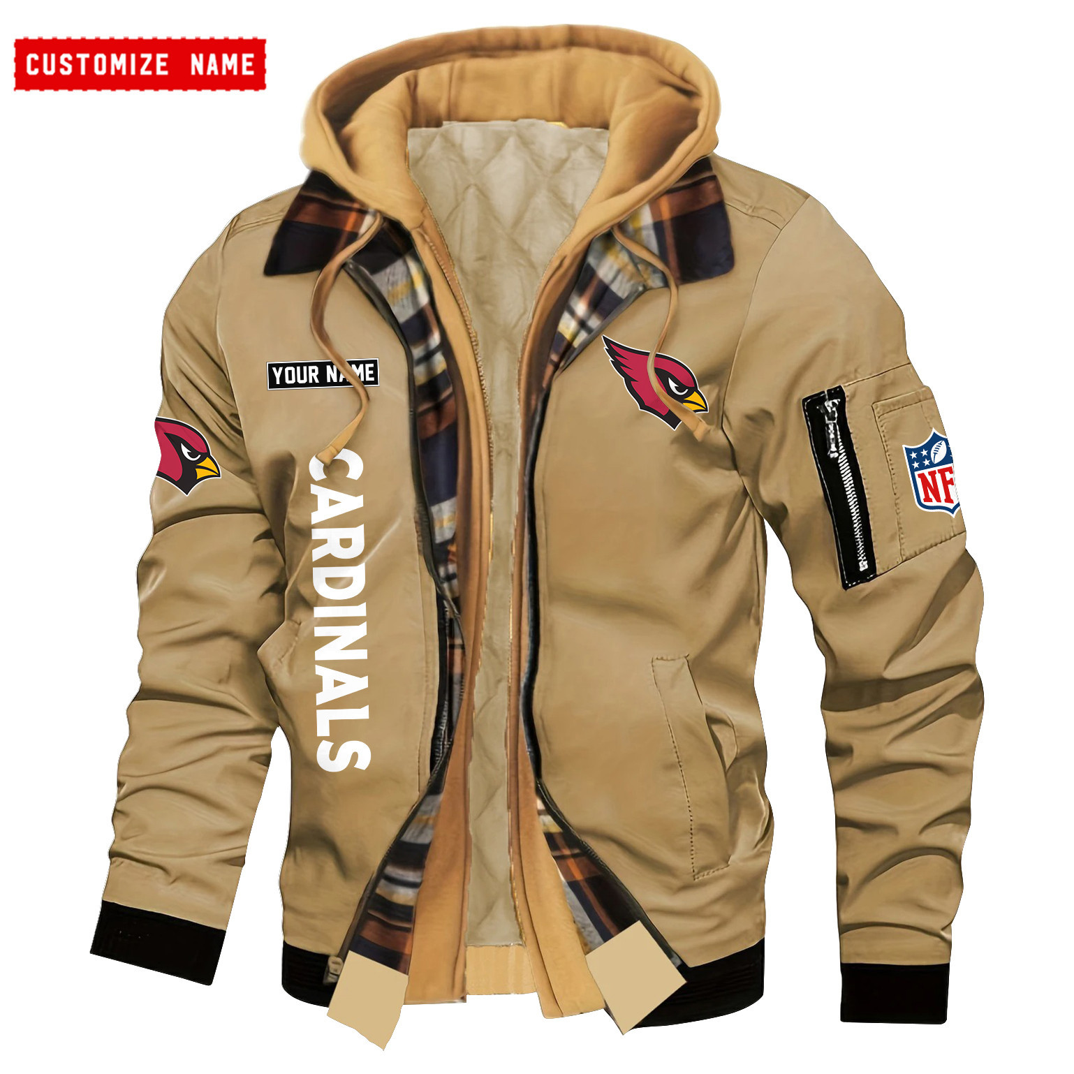 Arizona Cardinals Jacket Casual Fake Two Piece Design PBK93KY
