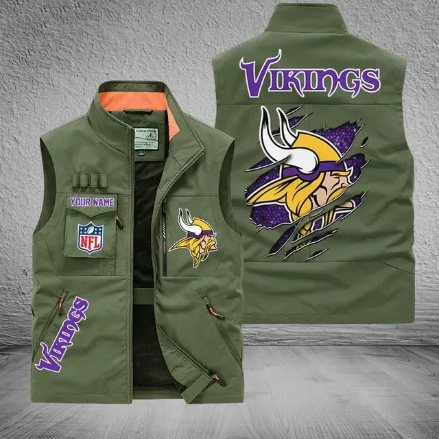 Minnesota Vikings Sleeveless Jacket Multicolor PB3YRVX
