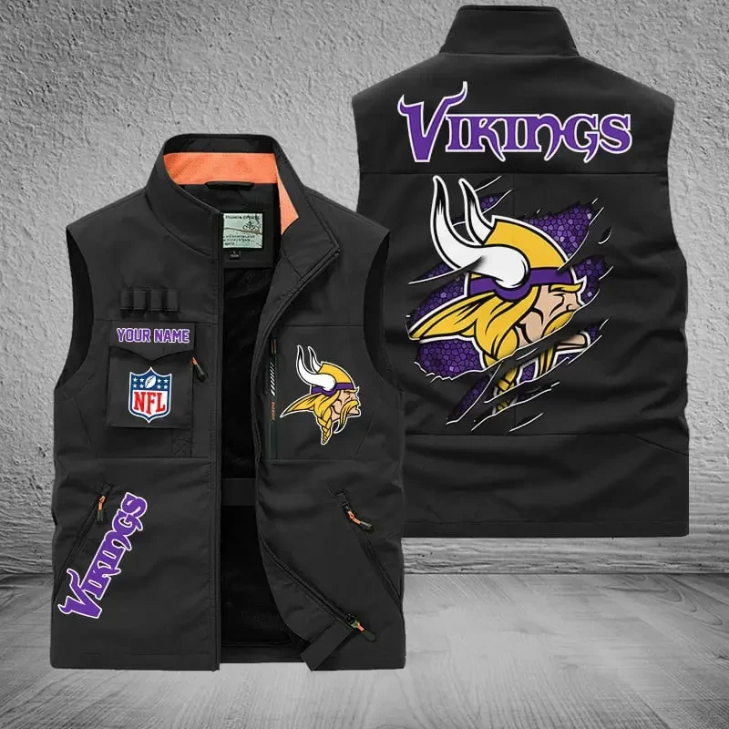 Minnesota Vikings Sleeveless Jacket Multicolor PB3YRVX