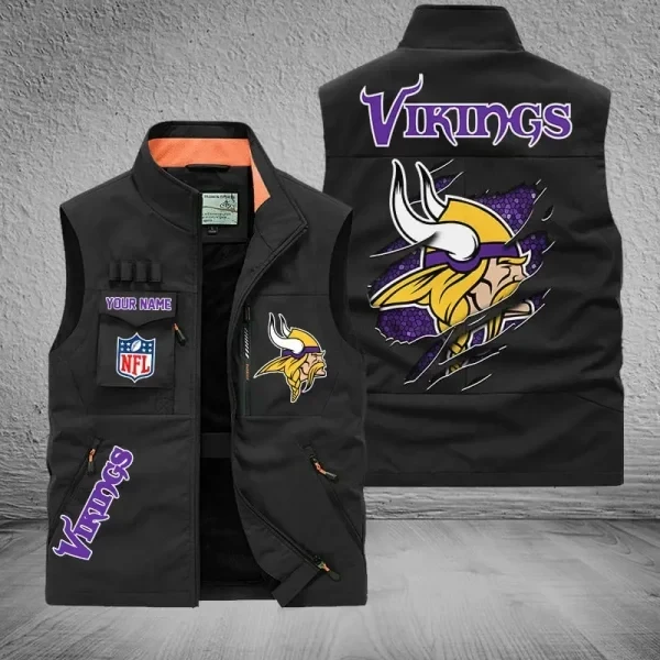 Minnesota Vikings Sleeveless Jacket Multicolor PB3YRVX