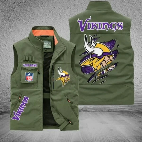 Minnesota Vikings Sleeveless Jacket Multicolor PB3YRVX