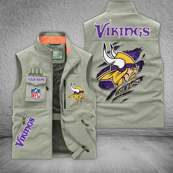 Minnesota Vikings Sleeveless Jacket Multicolor PB3YRVX