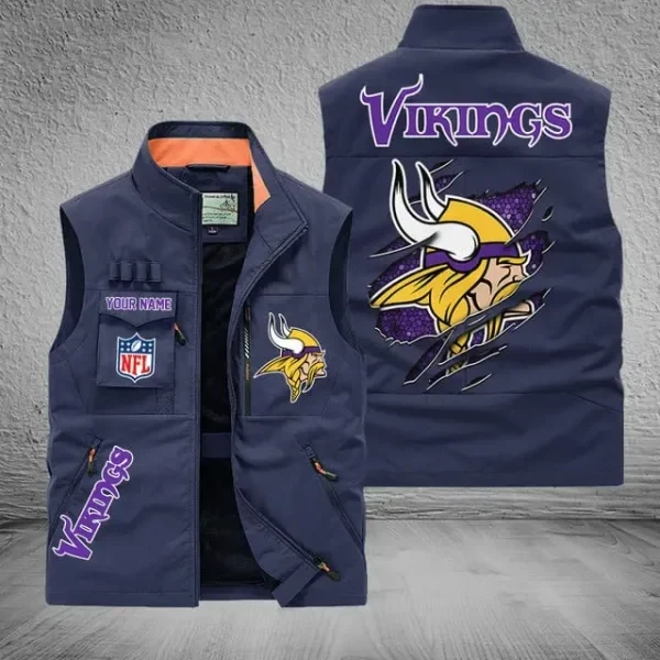 Minnesota Vikings Sleeveless Jacket Multicolor PB3YRVX