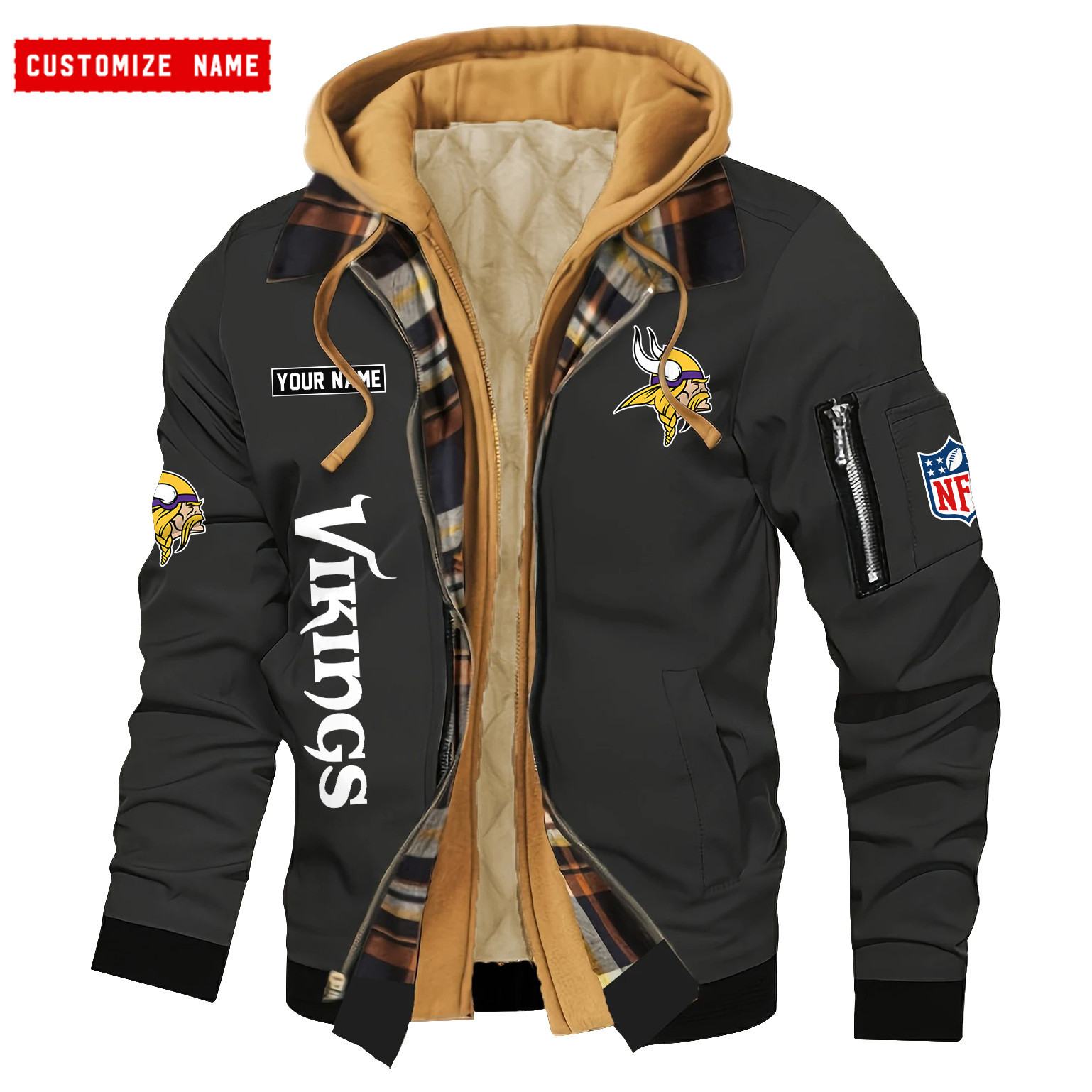 Minnesota Vikings Jacket Casual Fake Two Piece Design SPTJCFTPD053