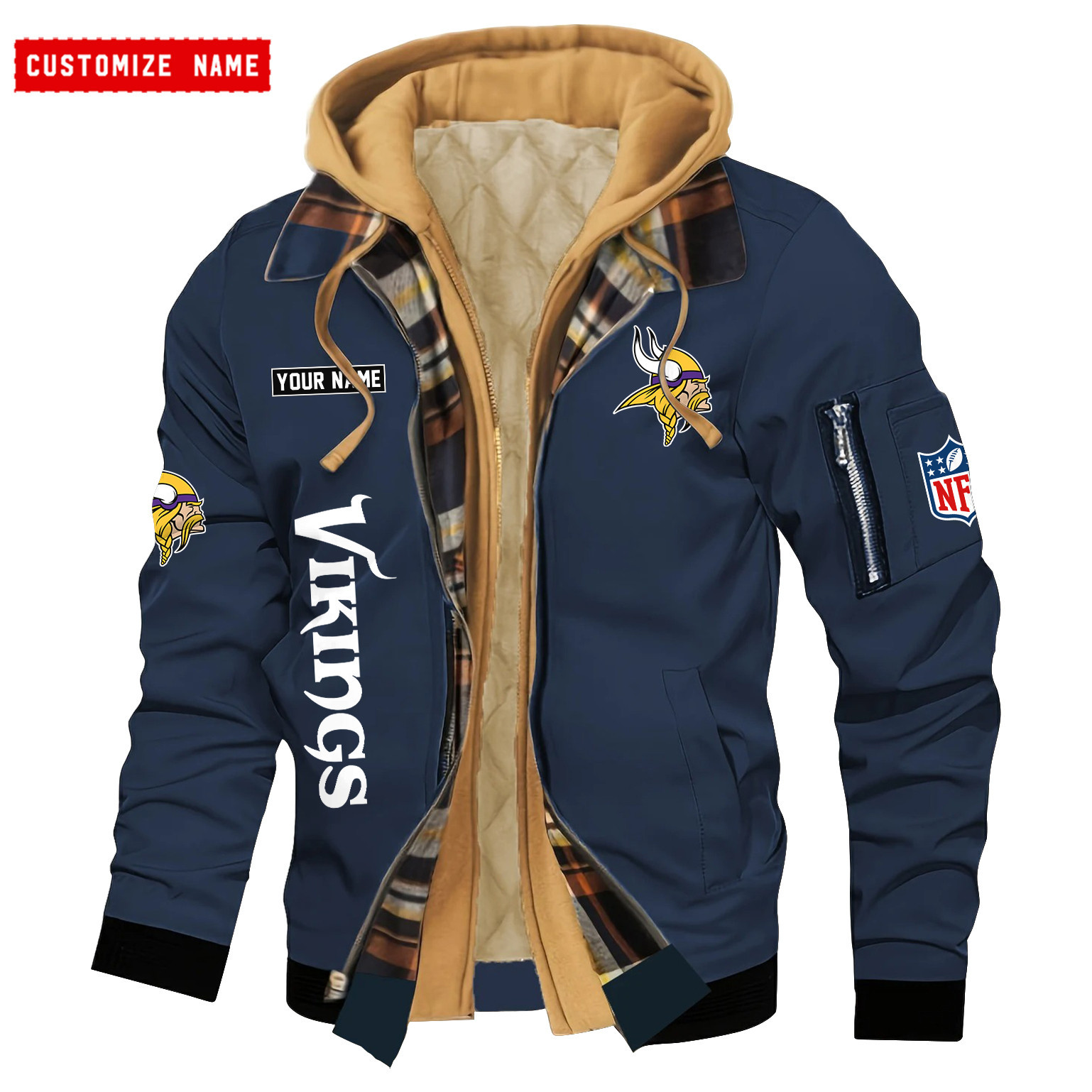 Minnesota Vikings Jacket Casual Fake Two Piece Design PB26CRA