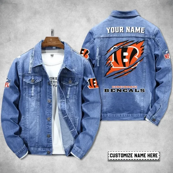 Cincinnati Bengals Personalized New Denim Jacket PBGDM5S