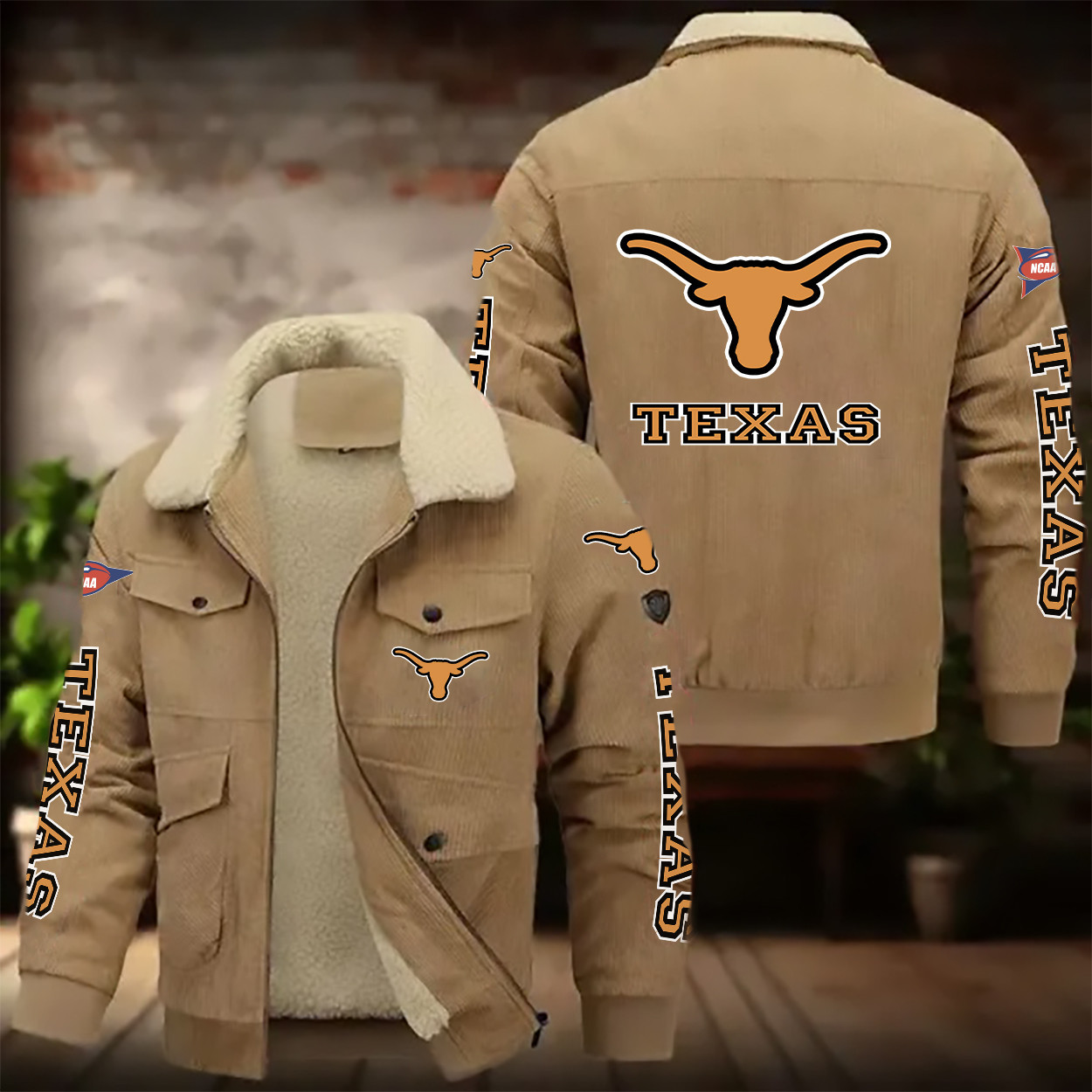 Texas Longhorns Men’s Thickened Corduroy Jacket OHOCR123 ( SIZE M - 8 XL )