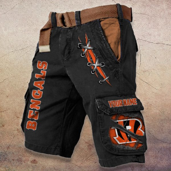 Cincinnati Bengals Pocket Print Cargo Shorts (Belt Not Included) PB7SUOP