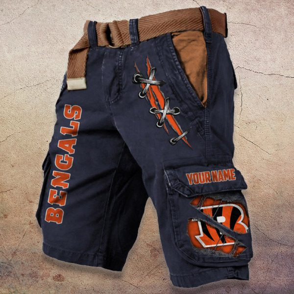 Cincinnati Bengals Pocket Print Cargo Shorts (Belt Not Included) PB7SUOP
