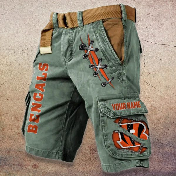 Cincinnati Bengals Pocket Print Cargo Shorts (Belt Not Included) PB7SUOP