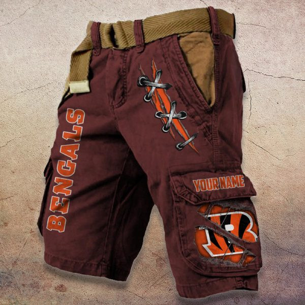 Cincinnati Bengals Pocket Print Cargo Shorts (Belt Not Included) PB7SUOP