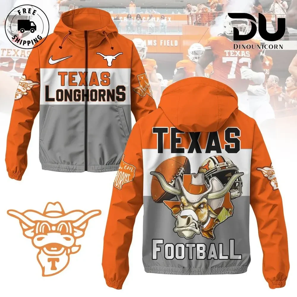Texas Longhorns 3D Windbreaker Jacket TANT34