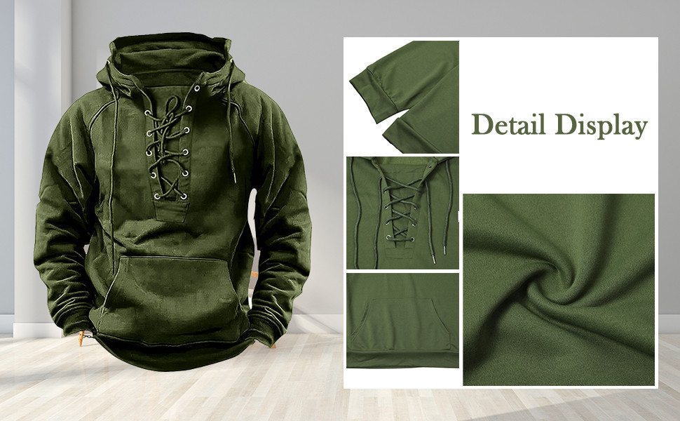 Green Bay Packers Men's Hooded Lace-up Hoodie PBX5SCS