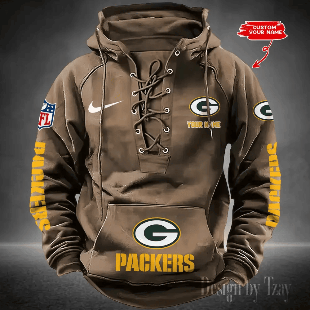Green Bay Packers Men's Hooded Lace-up Hoodie PBX5SCS