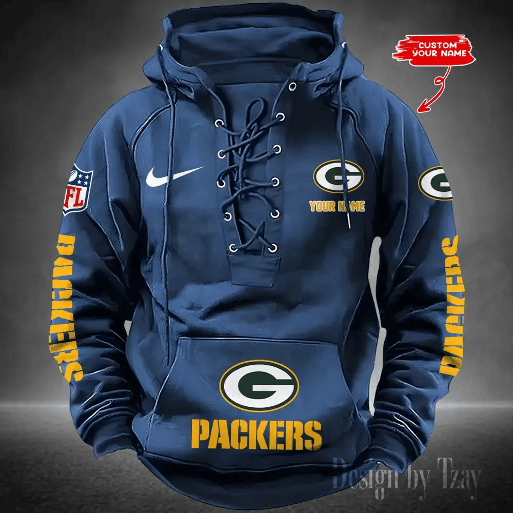 Green Bay Packers Men's Hooded Lace-up Hoodie PBX5SCS
