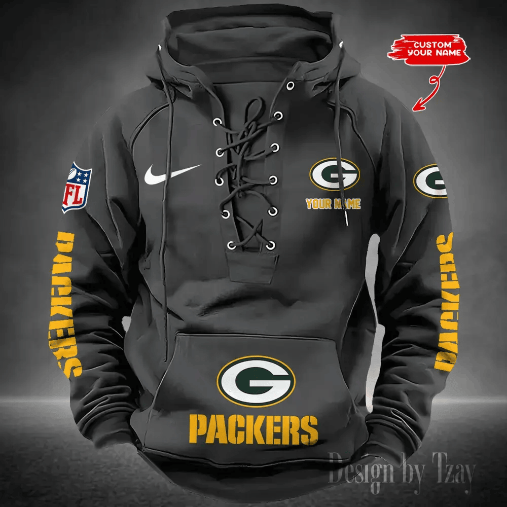 Green Bay Packers Men's Hooded Lace-up Hoodie PBX5SCS