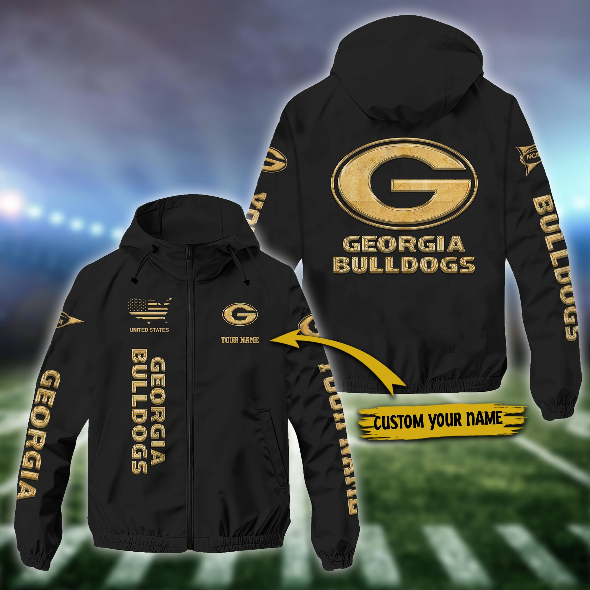 Georgia bulldogs Custom Windbreaker Outdoor Jacket Sport Fan Gift HG89A
