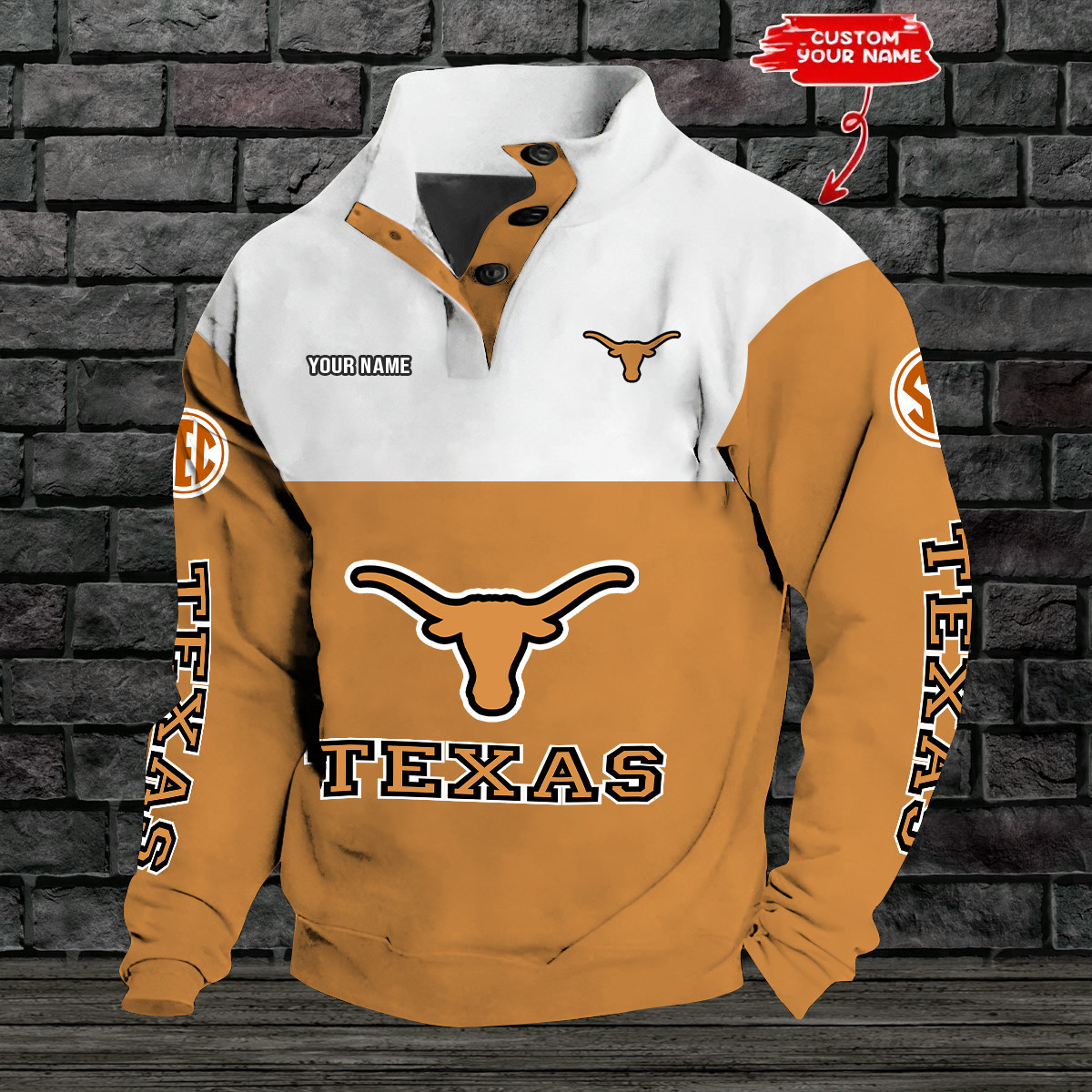 Texas Longhorns football Double Breasted Stand Collar Hoodies SPTDT23AS