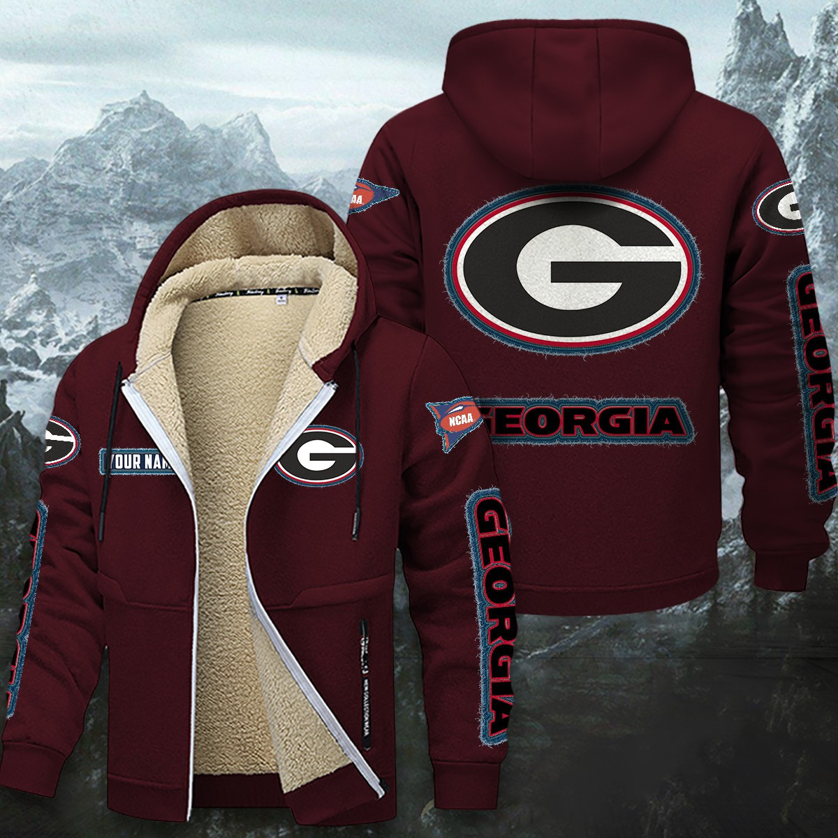 Georgia Bulldogs Sherpa-Lined Zip Hoodie WINHZVC12118