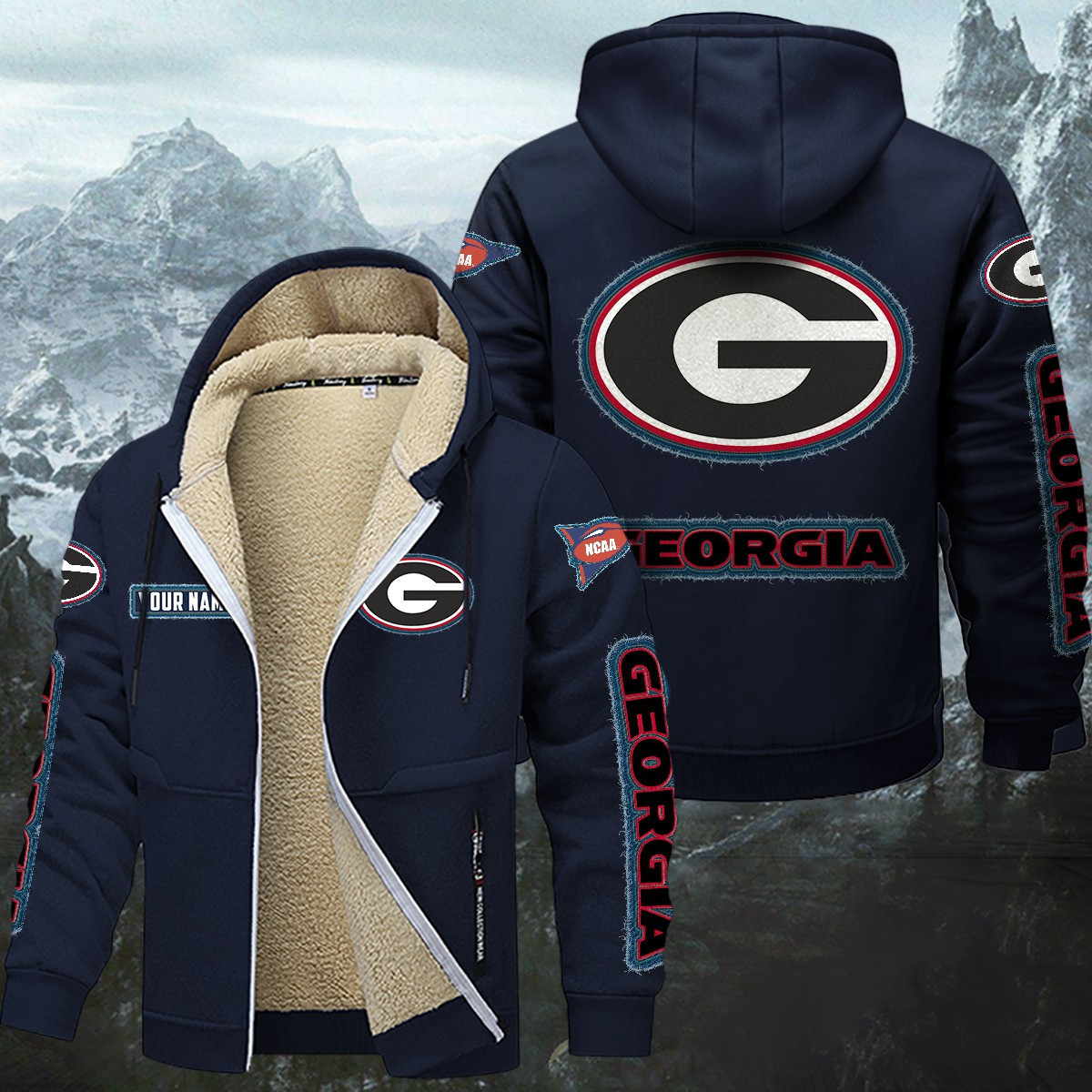 Georgia Bulldogs Sherpa-Lined Zip Hoodie PBC9WDE