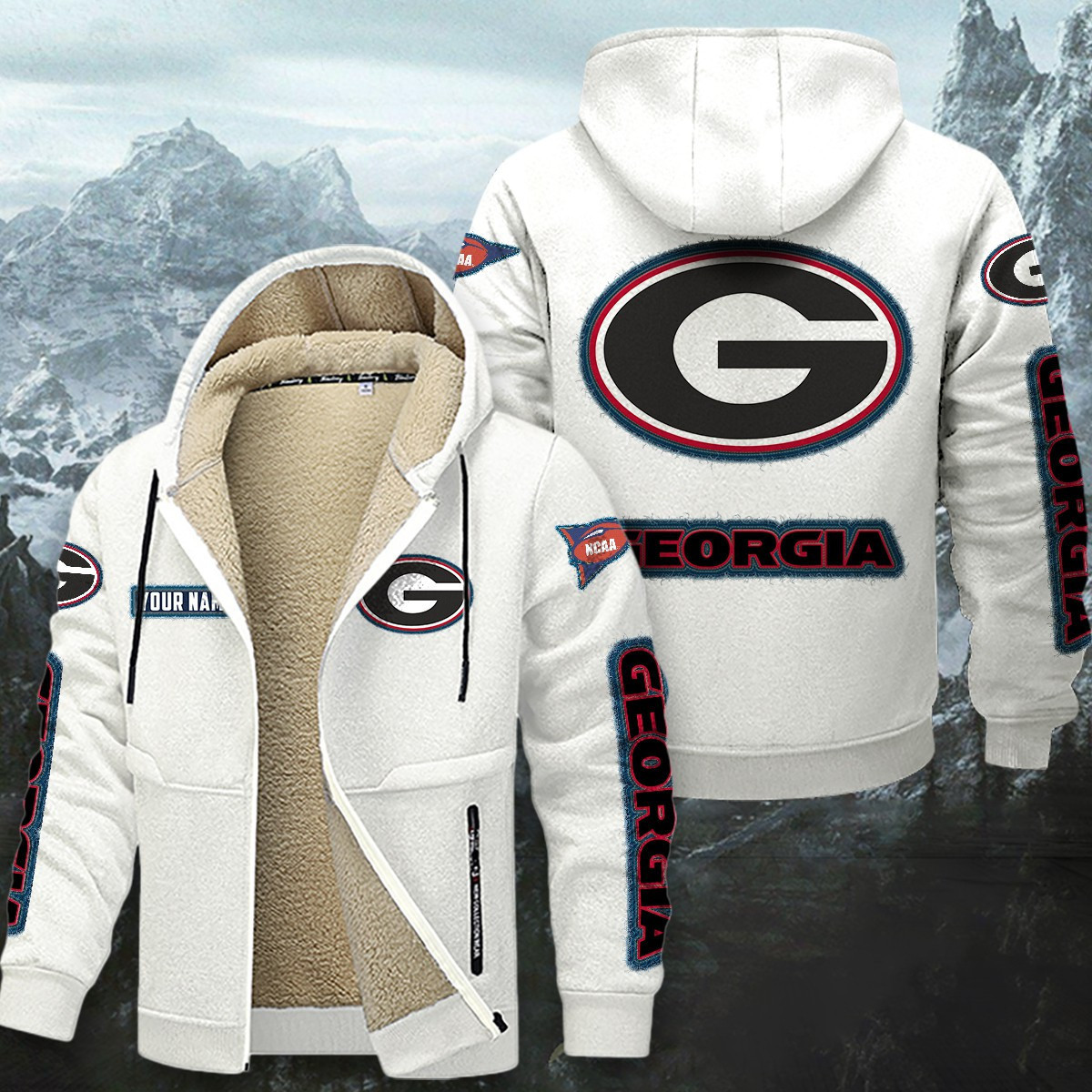 Georgia Bulldogs Sherpa-Lined Zip Hoodie PBC9WDE